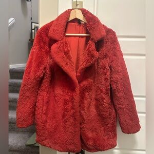 Red Faux Fur Jacket